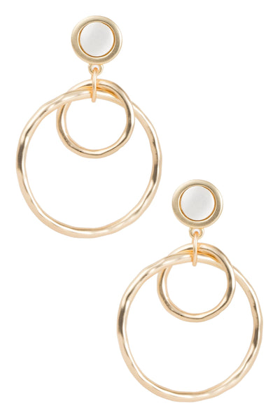 Linked Hoop Earrings in Brushed Gold