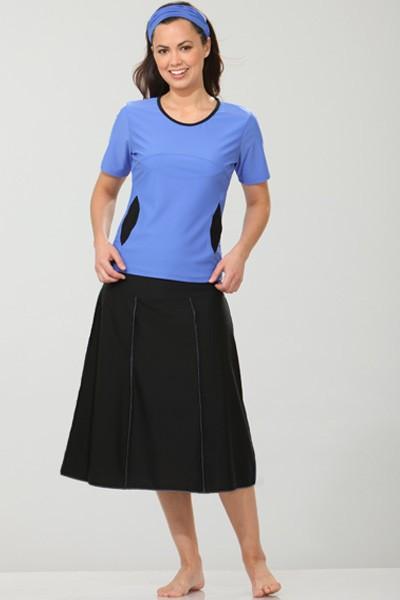 Waters Edge  Hip Hiding Drop Waist Long Swim Skirt