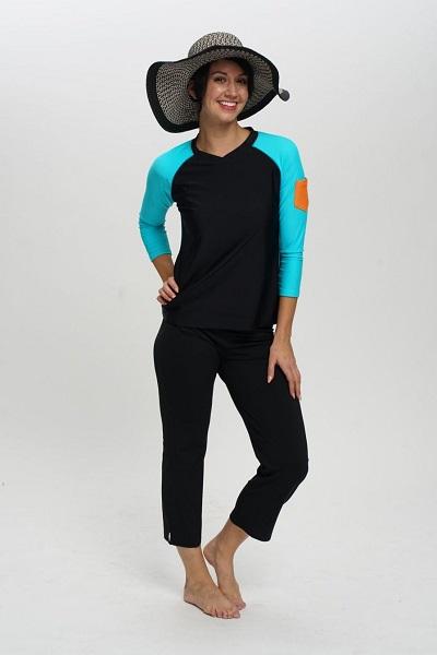 La Playa 3/4 Long Sleeve Rash Guard and  Running Shirt