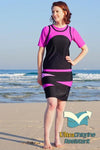 Athletic Short Sleeve Mock Tank UV Top- for Swim N' Sport