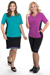 Adventure Chic V Neck Short Sleeve Swim Shirt