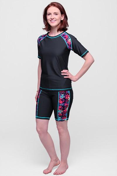 Lined Beach Boy Bermuda Swim Shorts