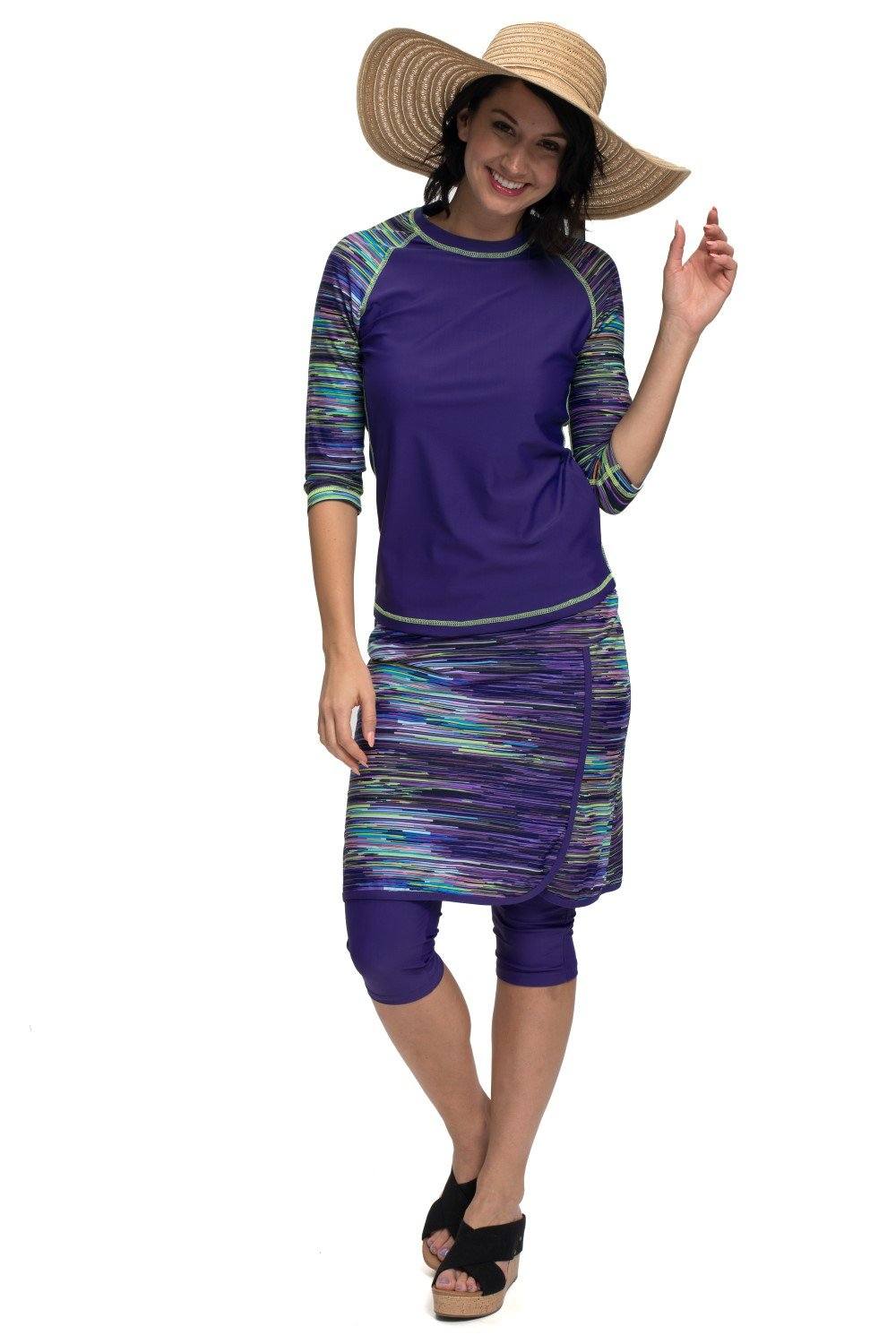 Baseball Babe Inspired Long 3/4  Sleeve Rash Guard Swim Shirt