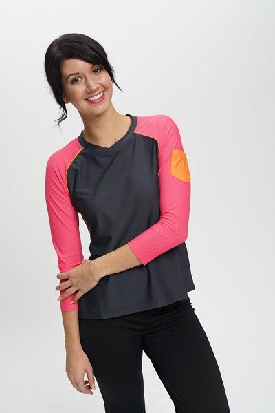 La Playa 3/4 Long Sleeve Rash Guard and  Running Shirt