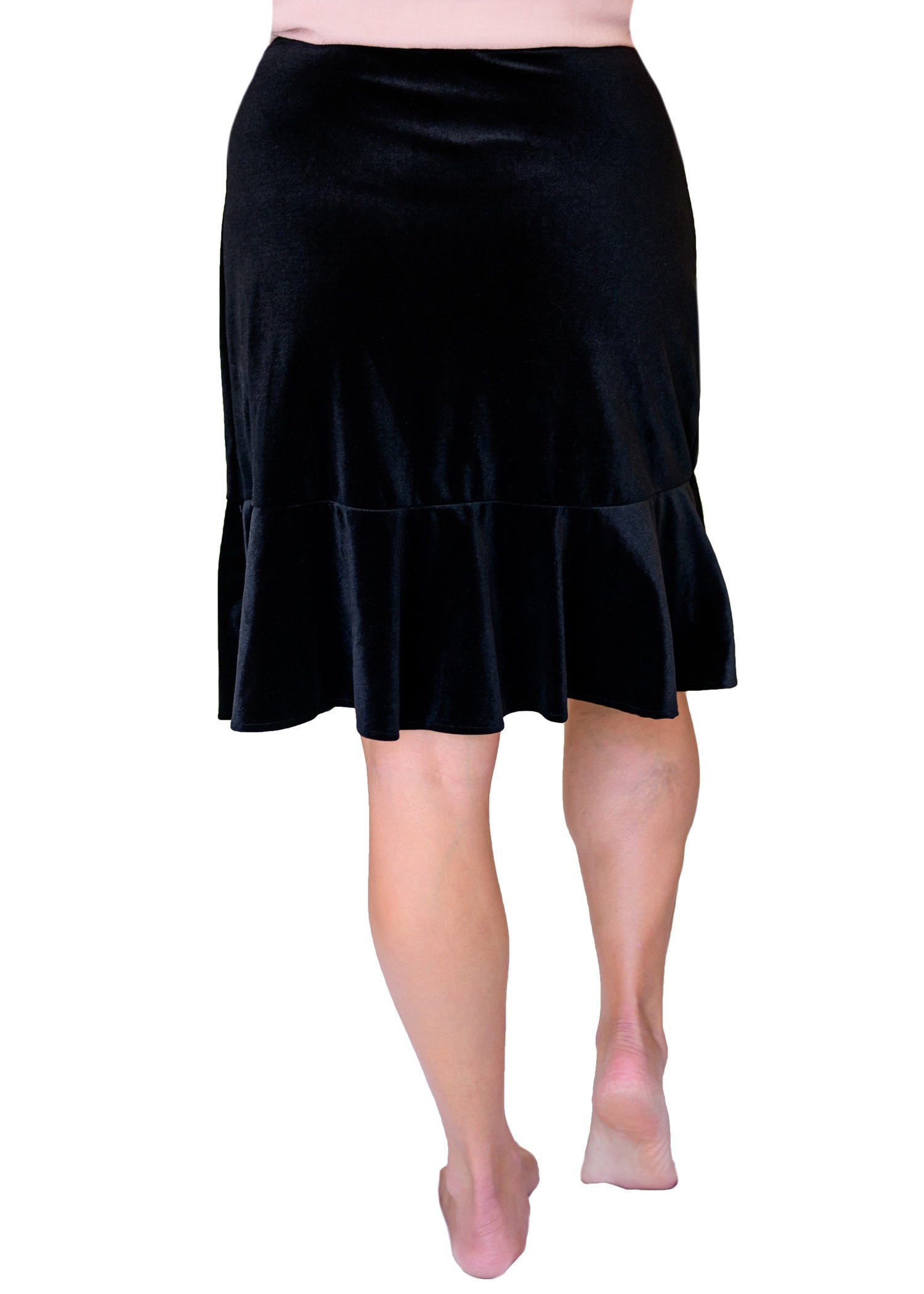 Womens black velvet outlet skirt