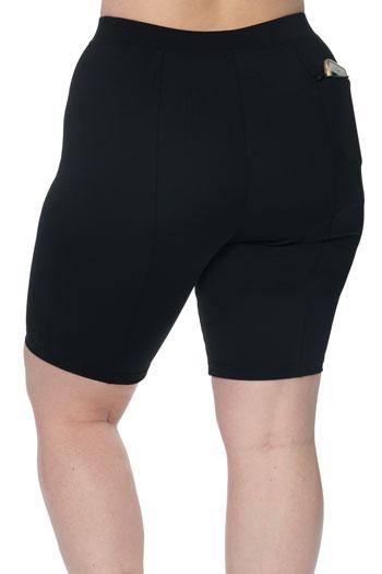 Black Bermuda Length Water Aerobics Swim Shorts – Chlorine Proof & UPF 50+