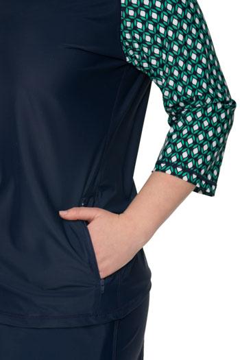 Baseball Babe Inspired Long 3/4 Sleeve Rash Guard Swim Shirt