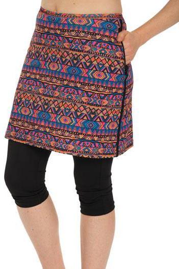 Amphi Spirit Athletic Skirted Capris 16" for Swim and Sports Printed - Chlorine Proof