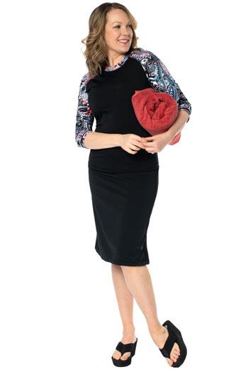 Aqua Adventure Border Skirt 25" – Chlorine Proof & UPF 50+ (with Attached Leggings)