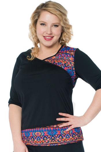 Faux Wrap V-neck Swim Top - Chlorine Proof -SALE