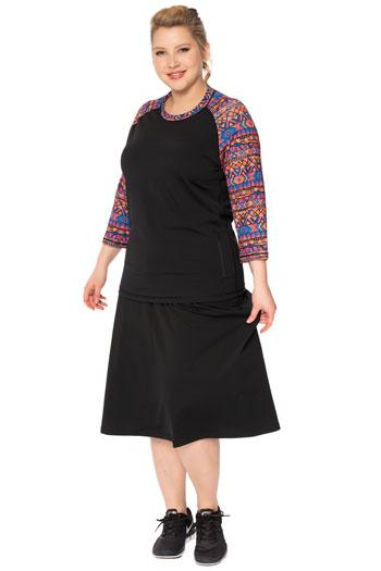 Activewear Long Swim and Sports Skirt 28" - Chlorine Proof (with attached leggings)