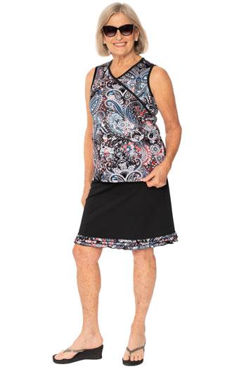 Triple Ruffle Swim Skirt 21" - Chlorine Proof (with attached shorts) - Sale