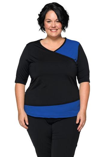 Faux Wrap V-neck Swim Top - Chlorine Proof