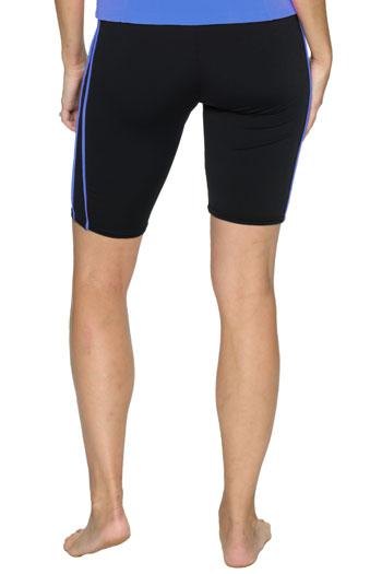 Knee Length Swim Shorts with Accent Piping - Chlorine Proof