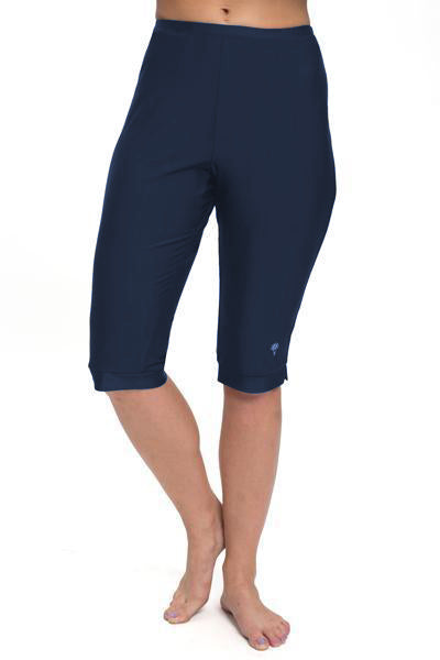 Navy Clam Digger Below the Knee Shorts – Chlorine Proof & UPF 50+
