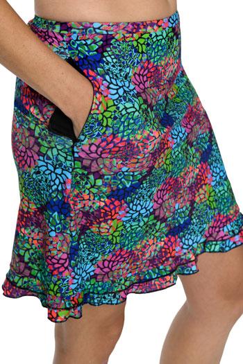 Cross Training Swim and Sports Skirt 18.5" – Chlorine Proof & UPF 50+ (with Attached Shorts)