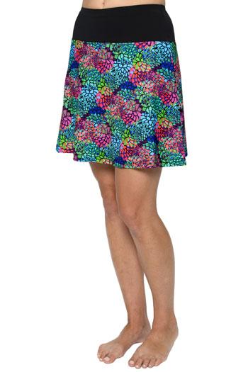Skater Skirt for Swim & Gym 18" Printed -  Chlorine Proof (with attached shorts)