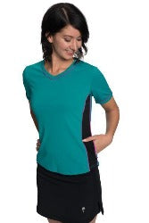 Adventure Chic V Neck Short Sleeve Swim Shirt