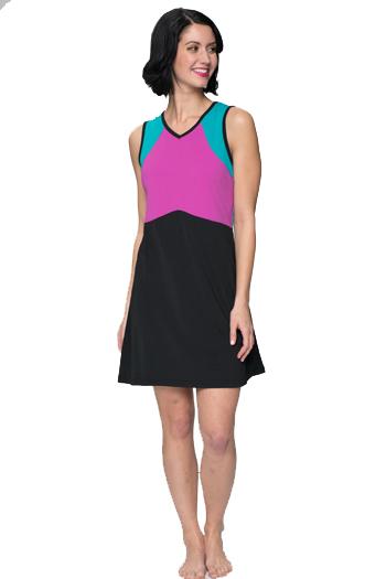 Sleeveless Colorblock Swim n' Tennis Dress