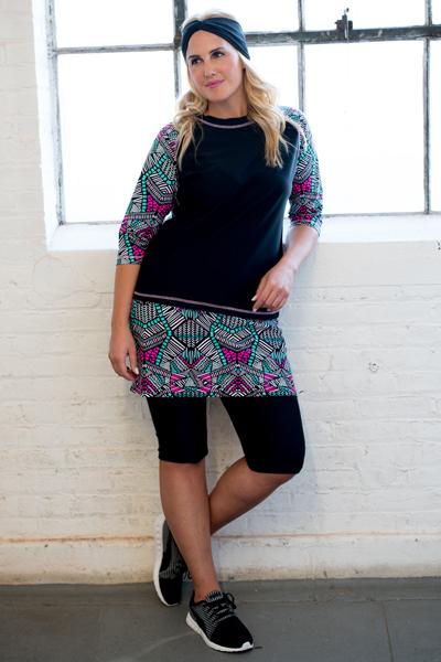 Baseball Babe Inspired Long 3/4 Sleeve Rash Guard Swim Shirt