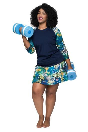 Skater Skirt for Swim & Gym 18" Printed -  Chlorine Proof (with attached shorts)