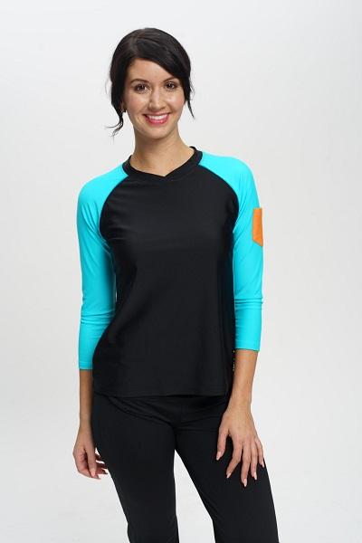 La Playa 3/4 Long Sleeve Rash Guard and  Running Shirt
